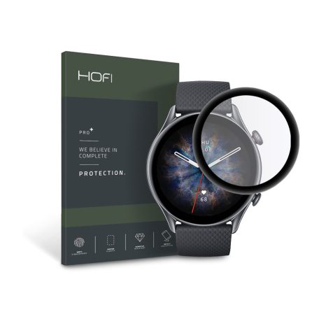 HOFI Hybrid Pro+ Glass üveg képernyővédő fólia -Amazfit GTR 3 Pro -fekete
