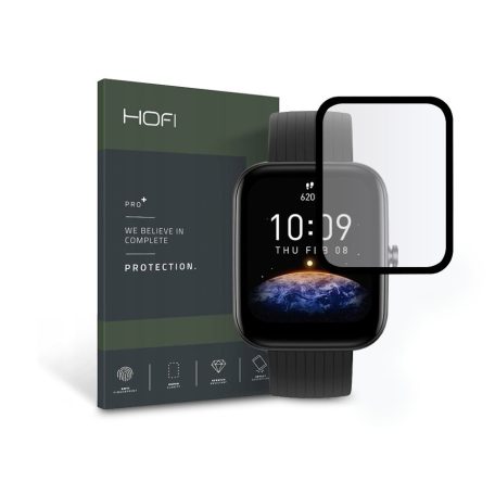 HOFI Hybrid Pro+ Glass üveg képernyővédő fólia - Amazfit Bip 3/Bip 3 Pro -      fekete