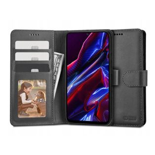   Xiaomi Redmi Note 12 5G/Poco X5 5G oldalra nyíló tok - Tech-Protect Wallet Book Flip - fekete