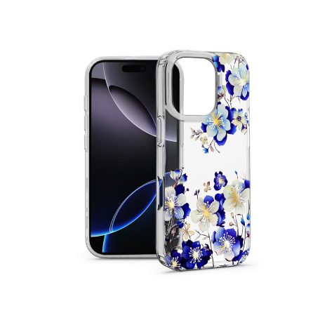 Haffner IMD Floral szilikon tok - Apple iPhone 16 Pro Max - átlátszó