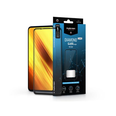 Xiaomi Poco X3/X3 Pro edzett üveg képernyővédő fólia - MyScreen Protector       Diamond Glass Lite Edge2.5D Full Glue - fekete