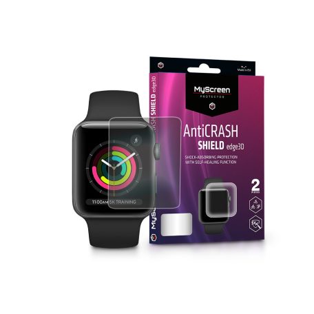 Apple Watch Series 3 (42 mm) ütésálló képernyővédő fólia - MyScreen Protector   AntiCrash Shield Edge3D - 2 db/csomag - átlátszó