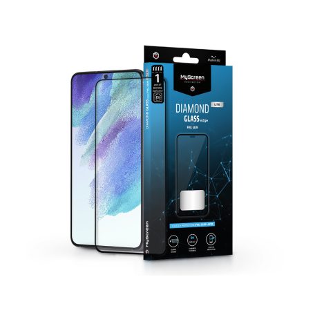 Samsung G990B Galaxy S21 FE 5G edzett üveg képernyővédő fólia - MyScreen        Protector Diamond Glass Lite Edge2.5D Full Glue - fekete