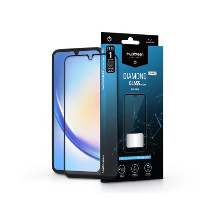 Samsung SM-A346 Galaxy A34 5G edzett üveg képernyővédő fólia - MyScreen         Protector Diamond Glass Lite Edge2.5D Full Glue - fekete