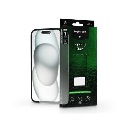 Apple iPhone 15/15 Pro rugalmas üveg képernyővédő fólia - MyScreen Protector    Hybrid Glass Green - átlátszó