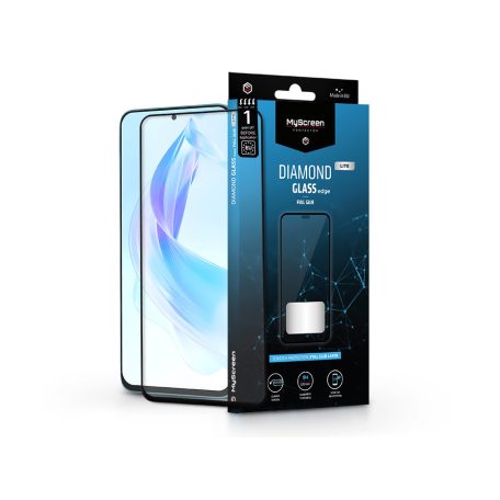Honor 90 Lite edzett üveg képernyővédő fólia - MyScreen Protector Diamond Glass Lite Edge2.5D Full Glue - fekete
