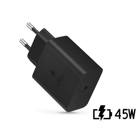 Samsung gyári USB hálózati töltő adapter Type-C bemenettel - 45W - EP-TA845XBEG PD.3.0 Super Fast Charging 2.0 - fekete (ECO csomagolás)