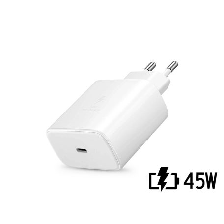 Samsung gyári USB hálózati töltő adapter Type-C bemenettel - 45W - EP-TA845EWE  PD.3.0 Super Fast Charging - fehér (ECO csomagolás)