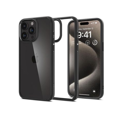 Apple iPhone 15 Pro Max ütésálló hátlap - Spigen Ultra Hybrid - fekete/átlátszó