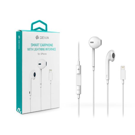 Devia sztereó felvevős fülhallgató - Lightning and Bluetooth - Devia Smart      Earpods for iPhone - fehér