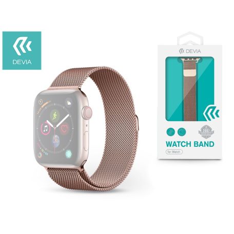 Apple Watch fém szíj - Devia Elegant Series Milanese Loop - 38/40/41 mm - rose  gold