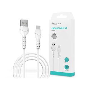   Devia USB - USB Type-C adat- és töltőkábel 1 m-es vezetékkel - Devia Kintone    Cable V2 Series for Type-C - 5V/2.1A - fehér