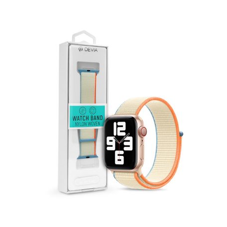 Apple Watch szövet sport szíj - Devia Nylon Woven Deluxe Series Sport3 Watch    Loop - 38/40/41 mm - cream white