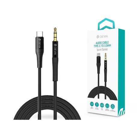Devia 3,5 mm jack - Type-C audio kábel 1 m-es vezetékkel - Devia Series iPure   AUX Audio Cable - fekete