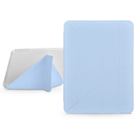 Apple iPad 10.2 (2019/2020/2021) tablet tok (Smart Case) on/off funkcióval,     Apple Pencil tartóval - Devia Gremlin Series Case With Pencil Slot - kék