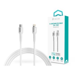   Devia USB Type-C - Lightning adat- és töltőkábel 1,5 m-es vezetékkel - Devia    Gracious Series Type-C - Lightning PD Cable - 5V/3A - fehér