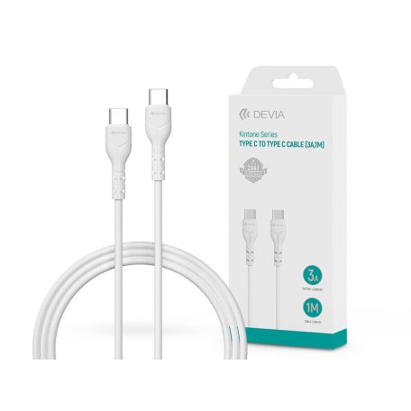 Devia USB Type-C - USB Type-C adat- és töltőkábel 1 m-es vezetékkel - Devia     Kintone Series Type-C To Type-C Cable - 60W - fehér