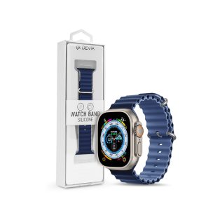   Apple Watch szilikon sport szíj - Deluxe Series Sport6 Silicone Two-tone Watch  Band - 42/44/45/49 mm - kék