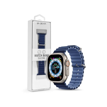 Apple Watch szilikon sport szíj - Deluxe Series Sport6 Silicone Two-tone Watch  Band - 42/44/45/49 mm - kék