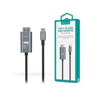   Devia USB Type-C - HDMI kábel 2 m-es vezetékkel - Devia Storm Series Type-C to  HDMI Cable (Updated) - fekete