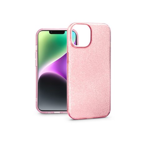 Apple iPhone 14 szilikon hátlap - Glitter - rózsaszín